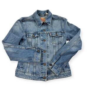 Levi's Jacket Women's XS Blue‎ Denim Medium Wash Original Trucker Type 3